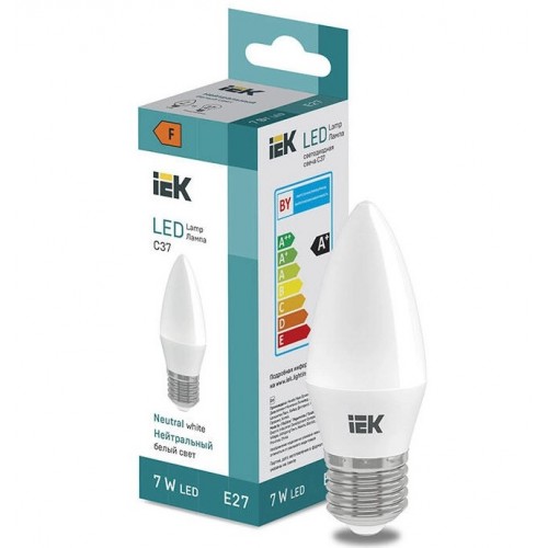 Лампа LED Candle C37 600lm 4000K E27 IEK