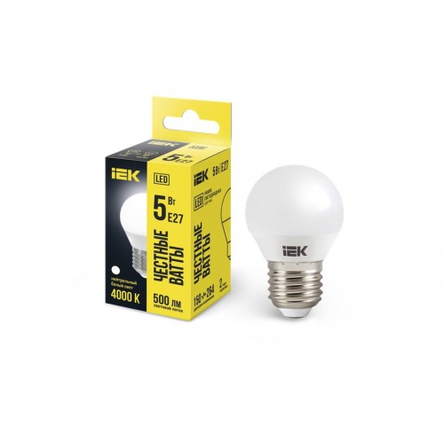 Лампа LED Globe G45 400lm 4000K E27 IEK