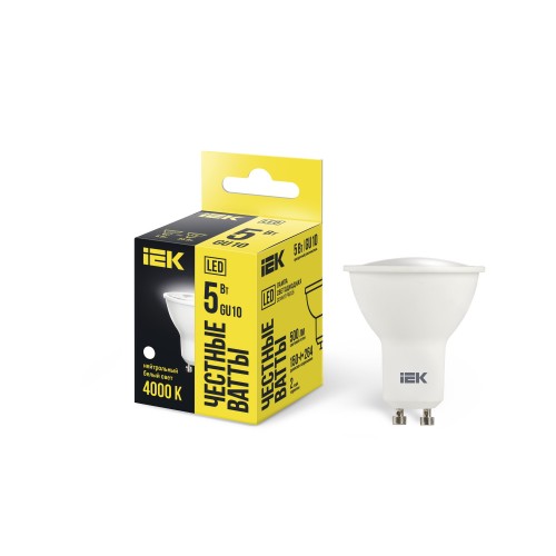 Лампа светодиодная ECO PAR16 софит 5Вт 230В 4000К GU10 IEK