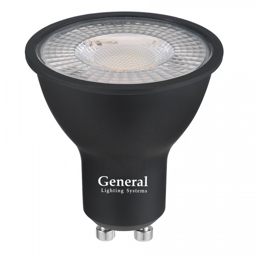 Лампа Светодиодная General GLDEN-MR16-DIF-10-230-GU10-2700 Диффузор 30 градусов Черный корпус