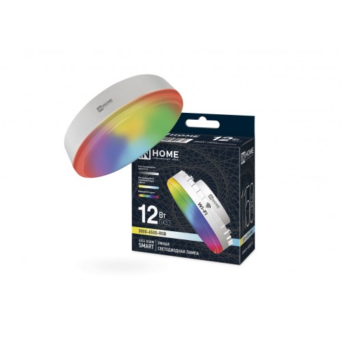 Лампа светодиодная LED-GX53-RGBW-SMART 12Вт 230В Wi-Fi GX53 RGB-3000-6500К 1150Лм IN HOME