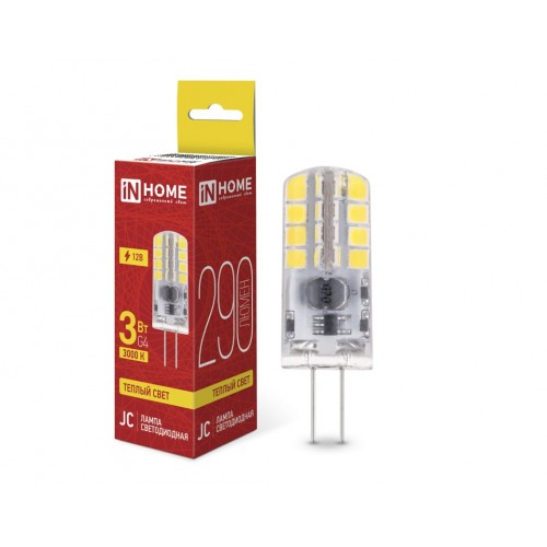 Лампа светодиодная LED-JC 3Вт 12В G4 3000К 290Лм IN HOME