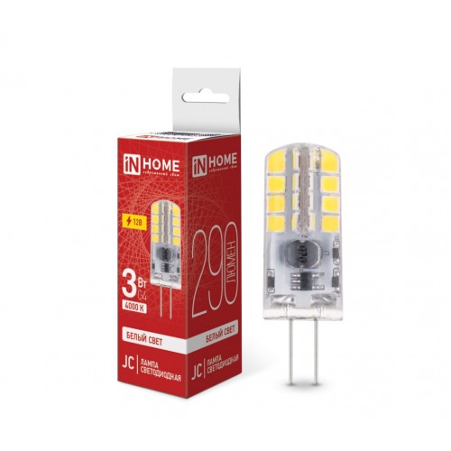 Лампа светодиодная LED-JC 3Вт 12В G4 4000К 290Лм IN HOME