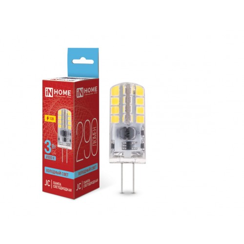 Лампа светодиодная LED-JC 3Вт 12В G4 6500К 290Лм IN HOME