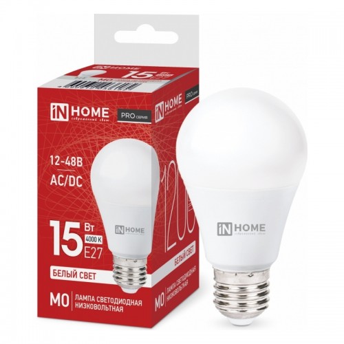 Лампа светодиодная низковольтная LED-MO-PRO 15Вт грушевидная 4000К нейтр. бел. E27 1200лм 12-48В IN HOME