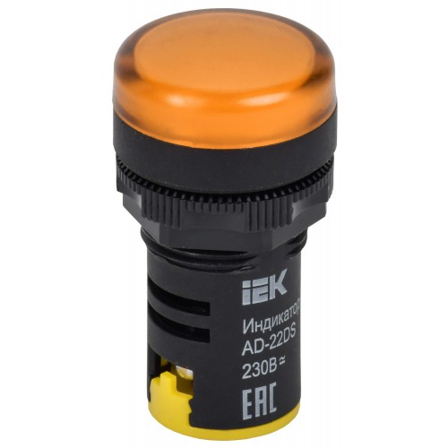 Лампа светосигнальная AD22DS d22мм 230В AC желт. IEK
