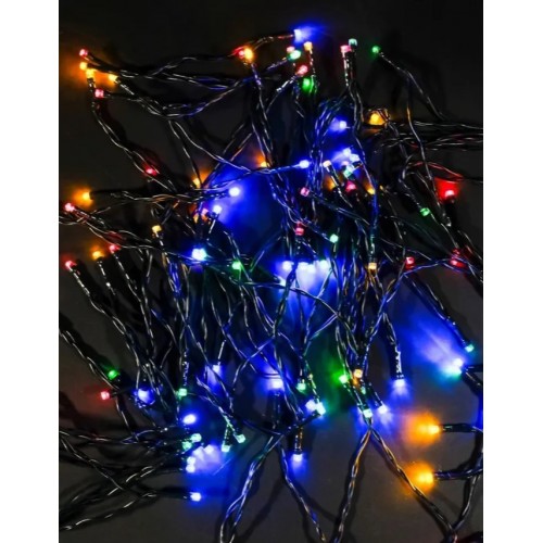 LD120-GM-BO Электрогирлянда Нить 120 мульти LED, 12м, 8 режимов, IP44, 3хАА