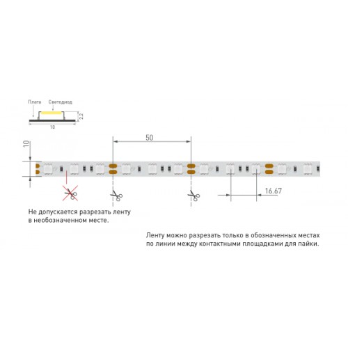 Лента RT 2-5000 12V Green 2x (5060, 300 LED, LUX) (Arlight, 14.4 Вт/м, IP20)