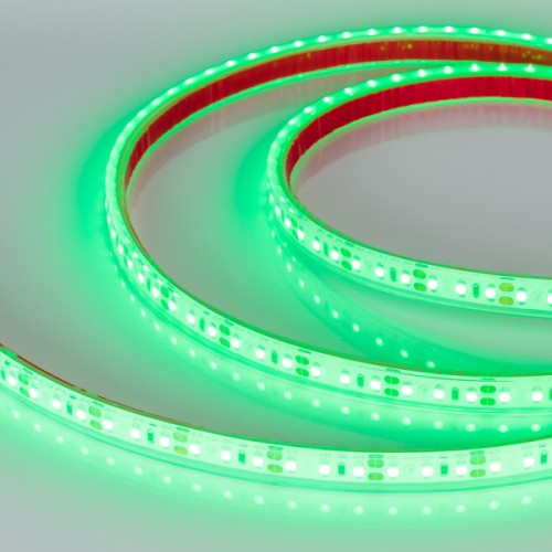 Лента RTW 2-5000PGS 12V Green 2x (3528, 600 LED, LUX) (Arlight, 9.6 Вт/м, IP67)