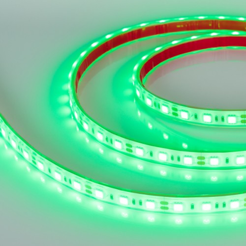 Лента RTW 2-5000PGS 12V Green 2x (5060, 300 LED, LUX) (Arlight, 14.4 Вт/м, IP67)