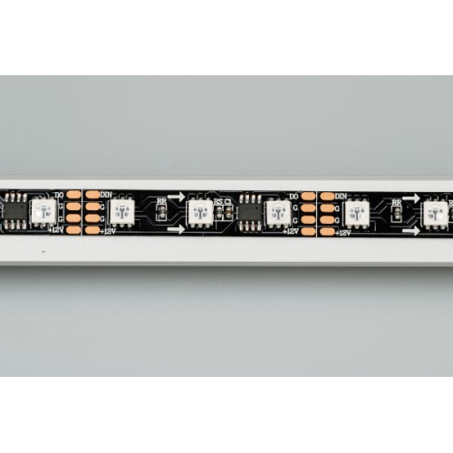 Лента SPI-5000-5060-60 12V Cx3 RGB-Auto (Black 10mm, 13.2W/m, IP20) (Arlight, Открытый, IP20)