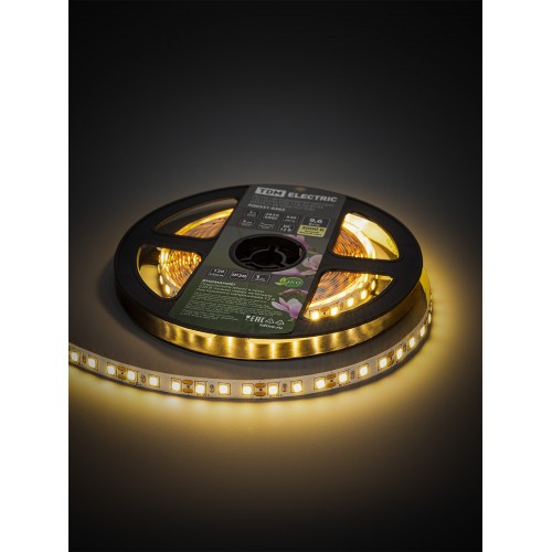 Лента светодиодная SMD2835-120 LED/м-IP20-12 В-9,6 Вт/м-3000 К (5 м) блистер TDM