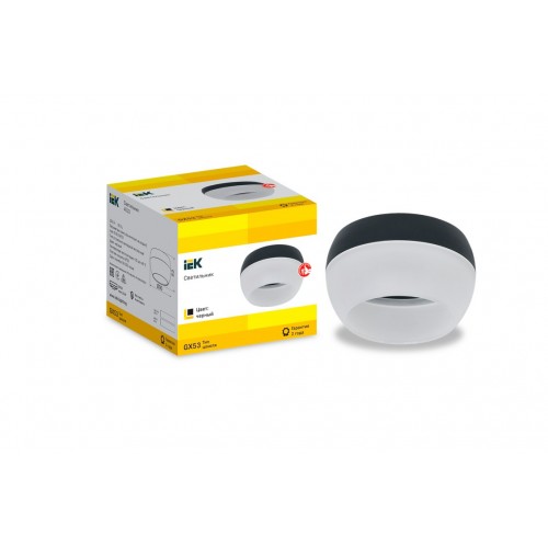 LIGHTING Светильник 4010 накладной потолочный под лампу GX53 черный IEK