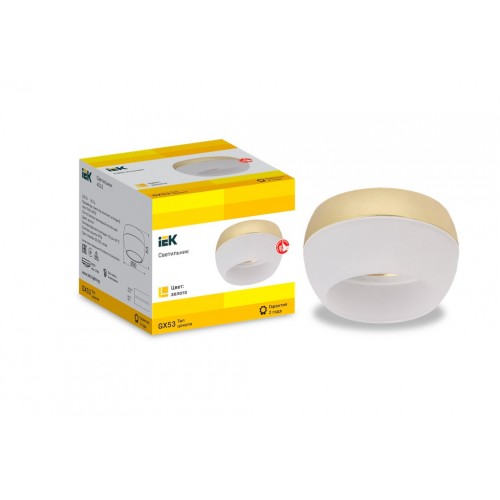 LIGHTING Светильник 4010 накладной потолочный под лампу GX53 золото IEK