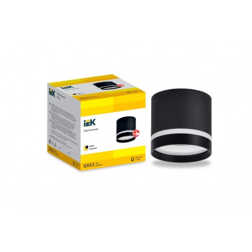 LIGHTING Светильник 4016 накладной потолочный под лампу GX53 черный IEK