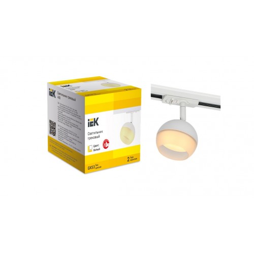 LIGHTING Светильник 4118 декоративный трековый поворотный под лампу GX53 белый IEK