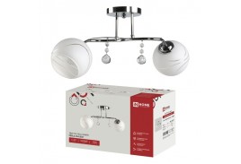Люстра под лампу AURA PERLA-WH-2E27 2хЕ27 матовый плафон хромированный корпус IN HOME