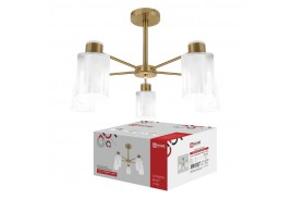 Люстра под лампу CLASSIC KINLI-СN-5E27CL-LT 5xЕ27 прозрачный плафон, латунный корпус IN HOME