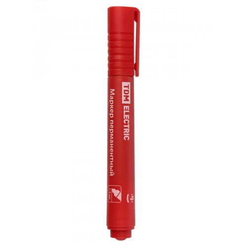Маркер перманентный 1-3 мм, красный (пакет) круглый наконечник TDM