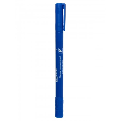 Маркер перманентный двухсторонний 0,4/1 мм, синий (пакет) круглый наконечник TDM