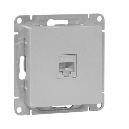 Механизм розетки RJ45 (cat5), алюминий Эпика EKF