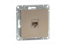 Механизм розетки RJ45 (cat5), шампань Эпика EKF