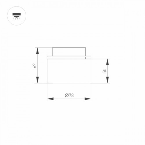 Модуль светодиодный PLURIO-LAMP-R77-9W Warm3000 (BK, 36 deg, 2-2, 38V, 200mA) (Arlight, Металл)