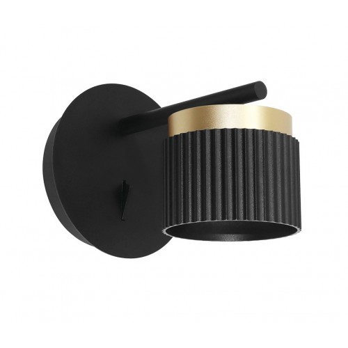 Настенный светильник WOLTA WSL-GX53/W19BG MUSE под лампу GX53 Черный/Золото D85x70x165