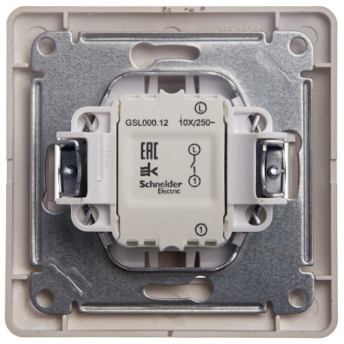 Выключатель 1-кл. СП Glossa 10А IP20 (сх. 1) 10AX в сборе платина SE