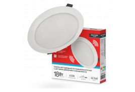 Панель светодиодная встраиваемая круглая RLP-DD 18Вт 230В 6500К 1440Лм 177мм, датчик движения, белая IP40 IN HOME