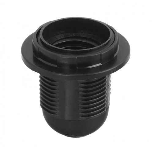 Патрон WOLTA WLH-008   E27 с кольцом, пластиковый, черный
