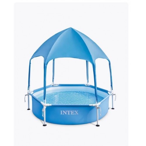 28209NP Каркасный бассейн Canopy Metal Frame 183х38см с навесом INTEX