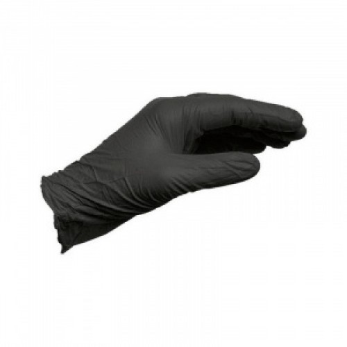 Перчатки нитриловые, черные, размер L