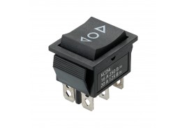 Переключатель клавишный KCD4-203 250В AC/DC, 2P, 16А, (6с), (ON)-OFF-(ON), с нейтральным положением,