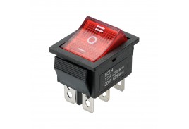 Переключатель клавишный KCD4-203N 250В AC/DC, 2P, 15А, (6с), ON-OFF-ON, c нейтральным положением, че