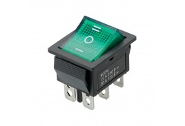 Переключатель клавишный KCD4-203N 250В AC/DC, 2P, 15А, (6с), ON-OFF-ON, с нейтральным положением, че