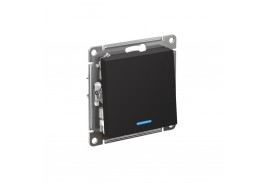 Переключатель проходной 1-кл. СП AtlasDesign 10А IP20 (сх. 6а) 10AX механизм с подсветкой карбон SchE