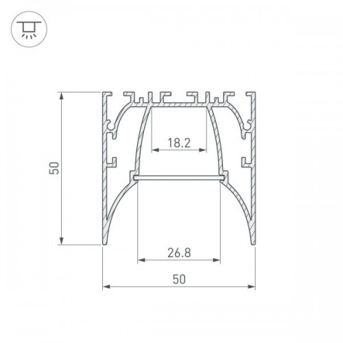 Профиль ARH-LINE-5050-COMFORT-2000 ANOD (Arlight, Алюминий)