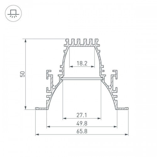 Профиль ARH-LINE-6650-F-COMFORT-2000 ANOD (Arlight, Алюминий)