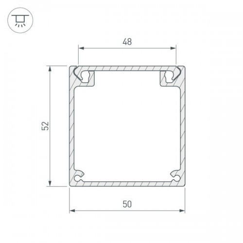 Профиль BOX52-2000 ANOD (Arlight, Алюминий)