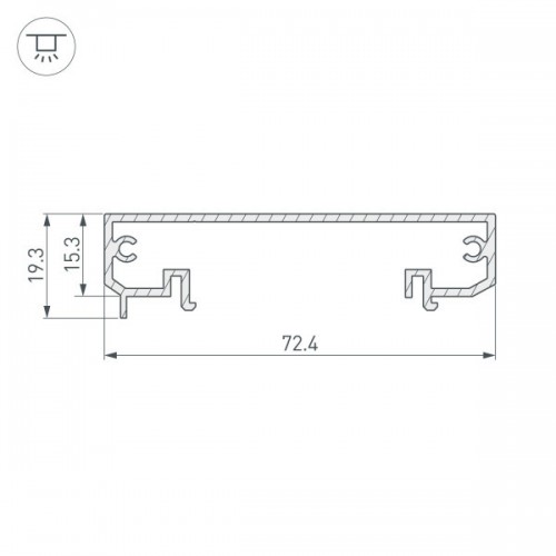 Профиль-держатель KLUS-POWER-W70-BASE-2000 ANOD (Arlight, Алюминий)