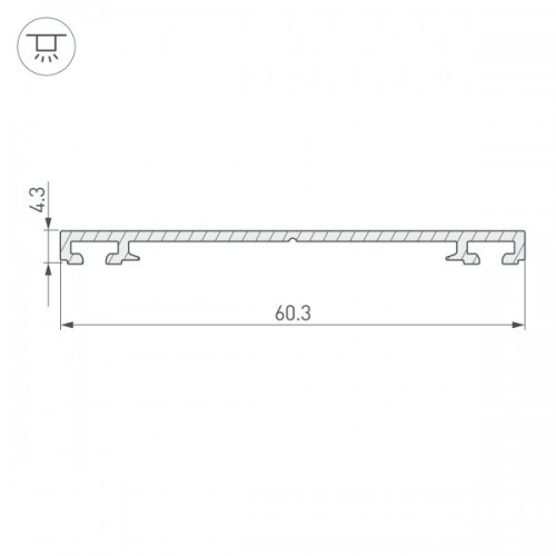 Профиль-держатель PHS-3X-BASE-H4.3-2000 ANOD (Arlight, Алюминий)