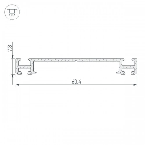 Профиль-держатель PHS-3X-BASE-H7.8-2000 ANOD (Arlight, Алюминий)