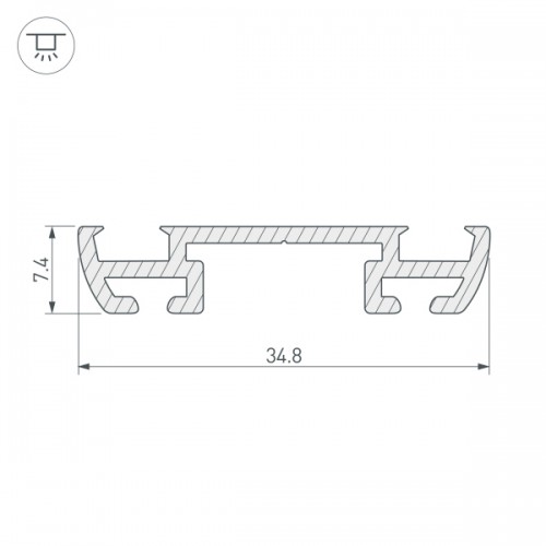 Профиль-держатель PHS-A-BASE-H7.4-2000 ANOD (Arlight, Алюминий)