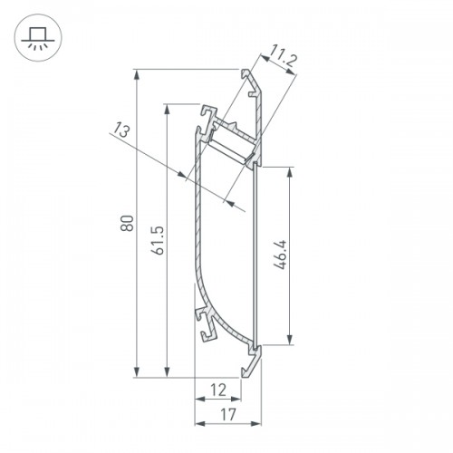 Профиль K-WALL-2000 ANOD (Arlight, Алюминий)