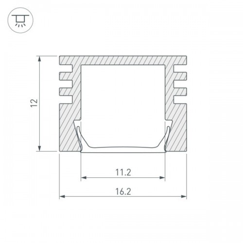 Профиль PDS-S-2000 ANOD Black (Arlight, Алюминий)