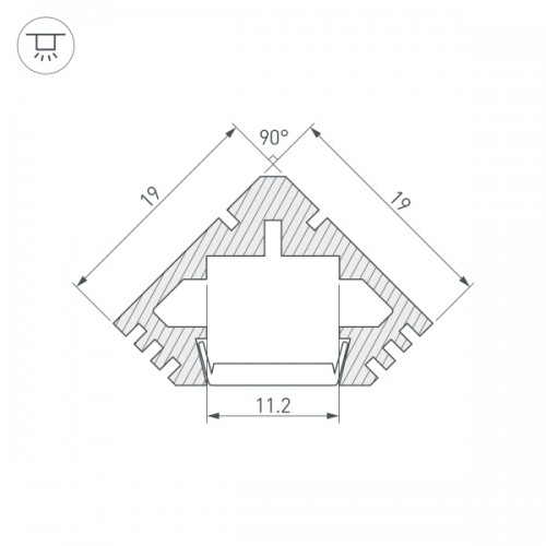 Профиль PDS45-T-2000 ANOD Black (Arlight, Алюминий)