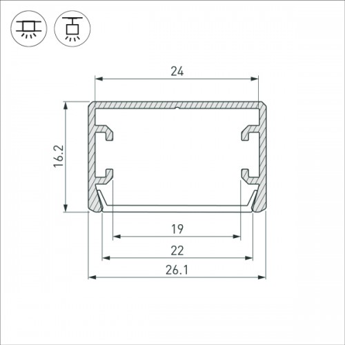 Профиль PLS-LOCK-H16-SMT-2000 ANOD BLACK (Arlight, Алюминий)