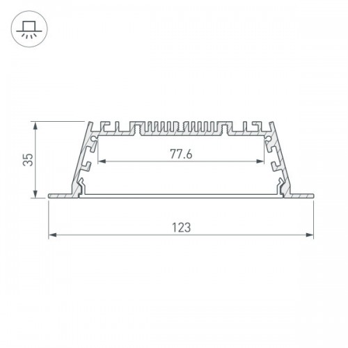 Профиль с экраном ARH-POWER-W120-F-2000 ANOD (Arlight, Алюминий)