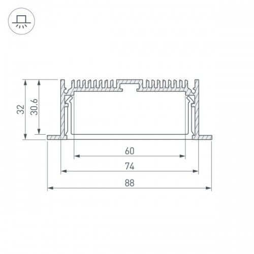 Профиль с экраном SL-LINIA88-F-2500 WHITE+OPAL (Arlight, Алюминий)